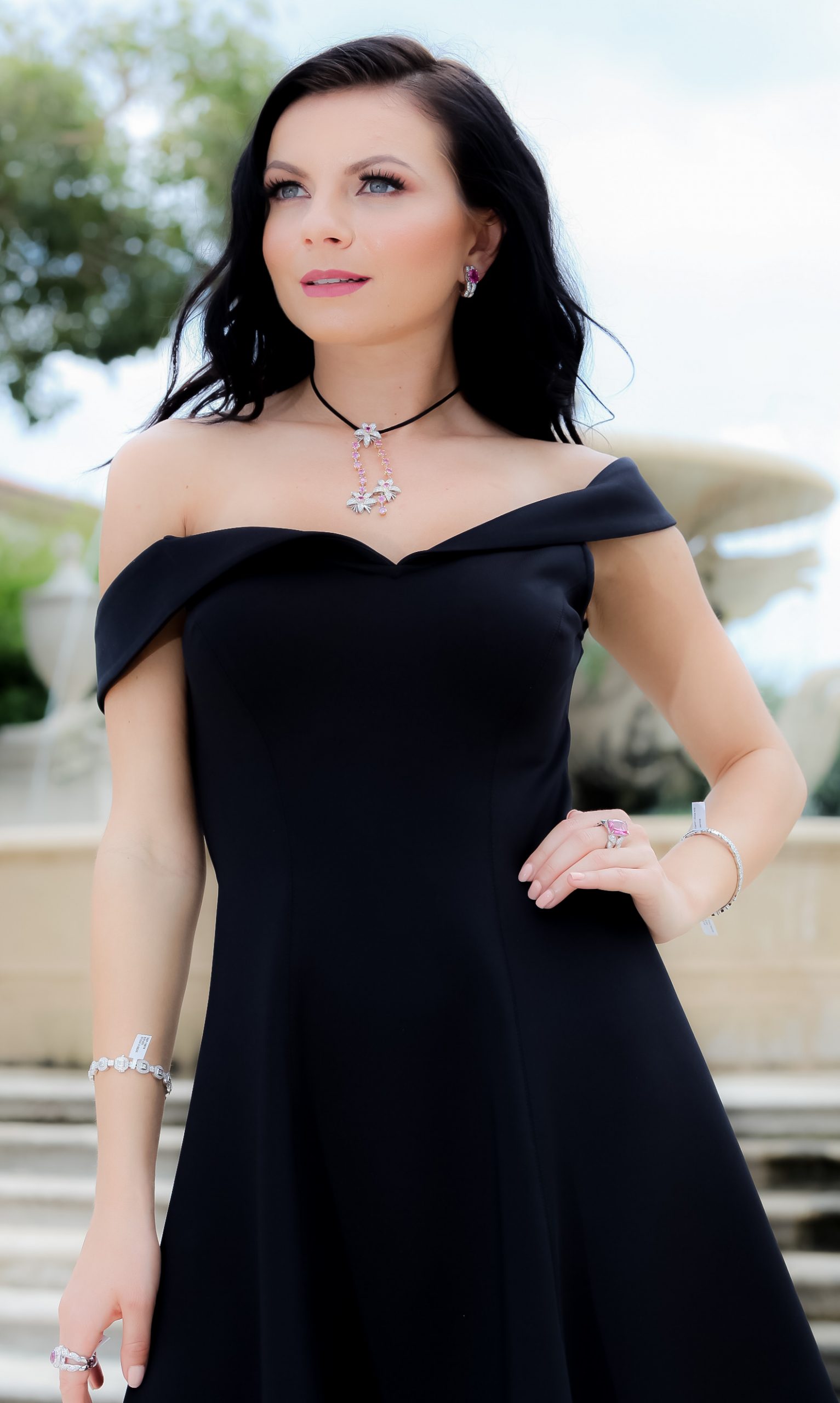 Diamond and Pink Sapphire Necklace