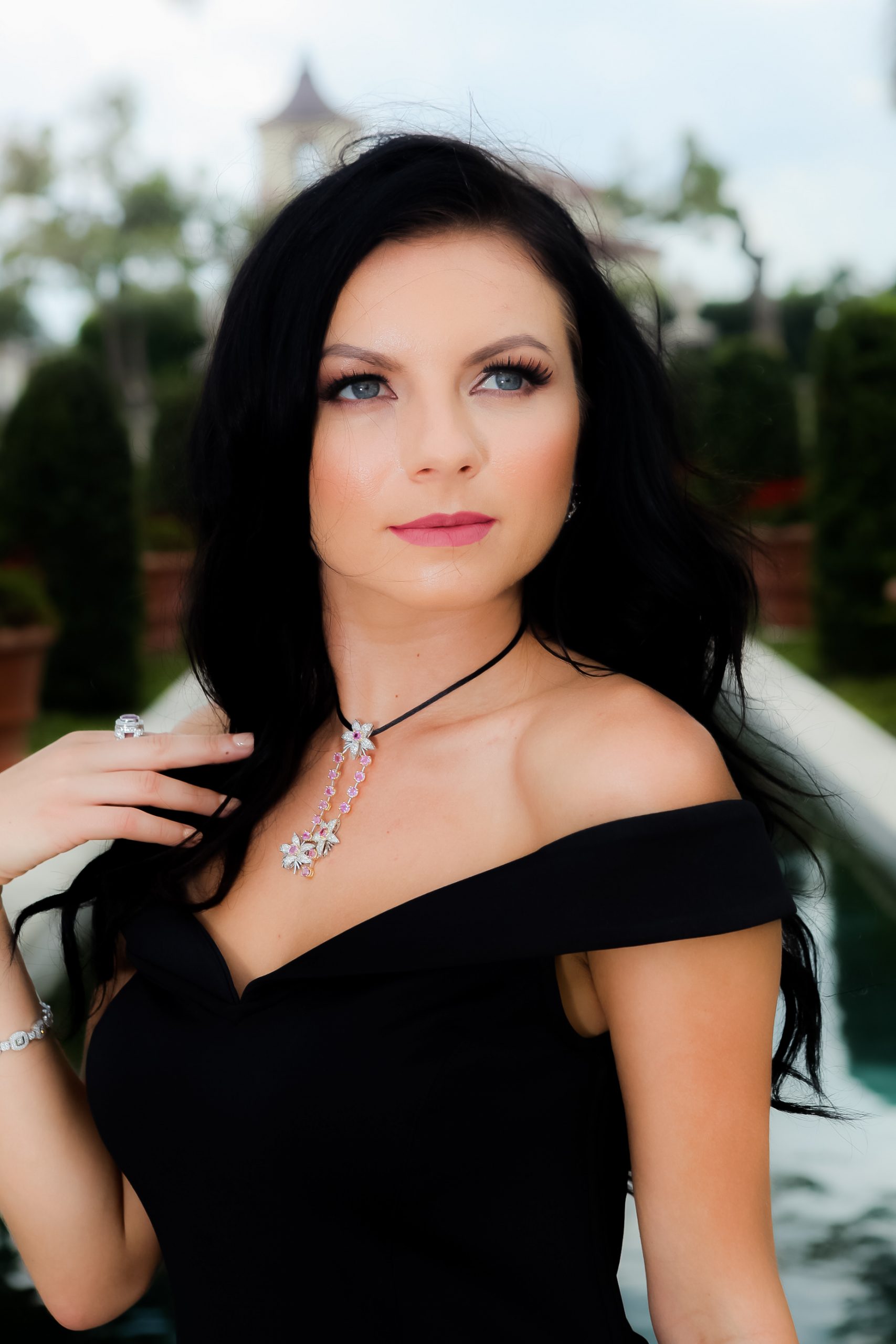 Diamond and Pink Sapphire Necklace