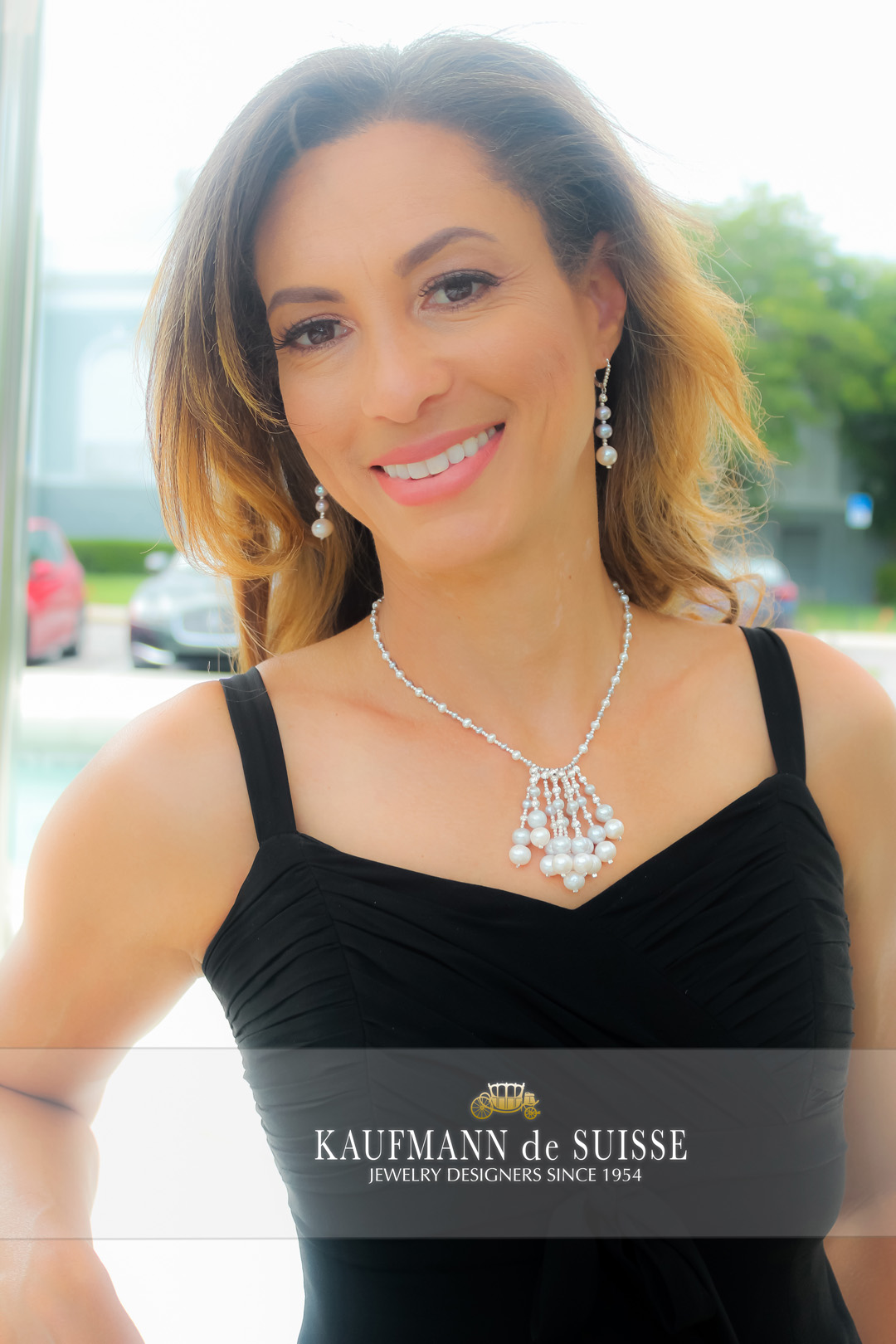 The Pearl Tassel Necklace with Gray and White Freshwater Pearls