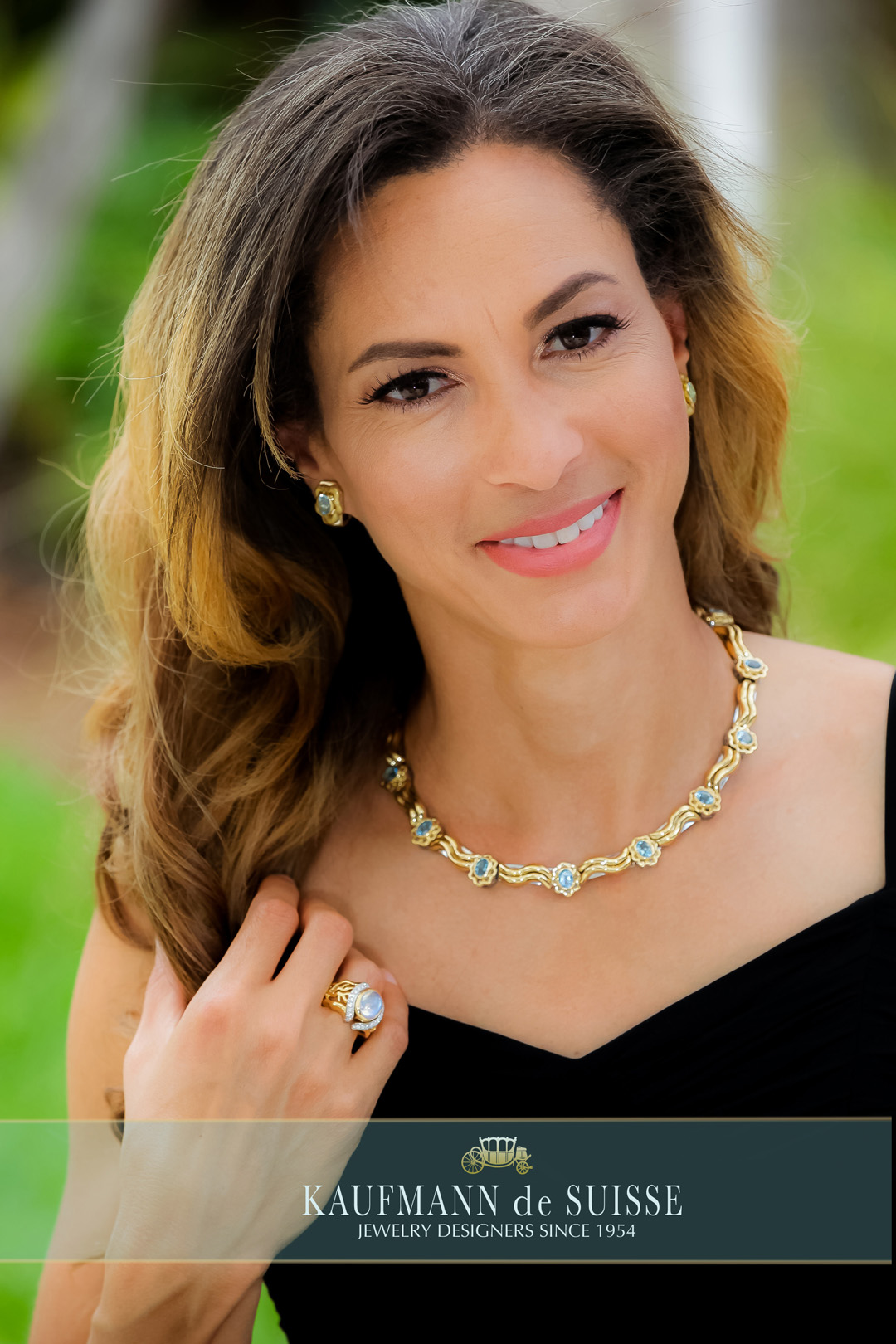 18K Gold and Aquamarine Necklace