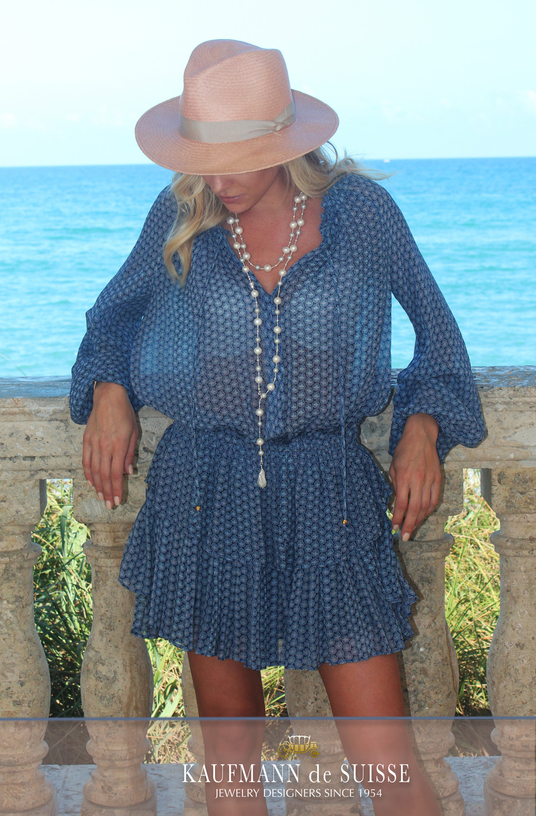 The Palm Beach Lariat with Grey and White Pearls