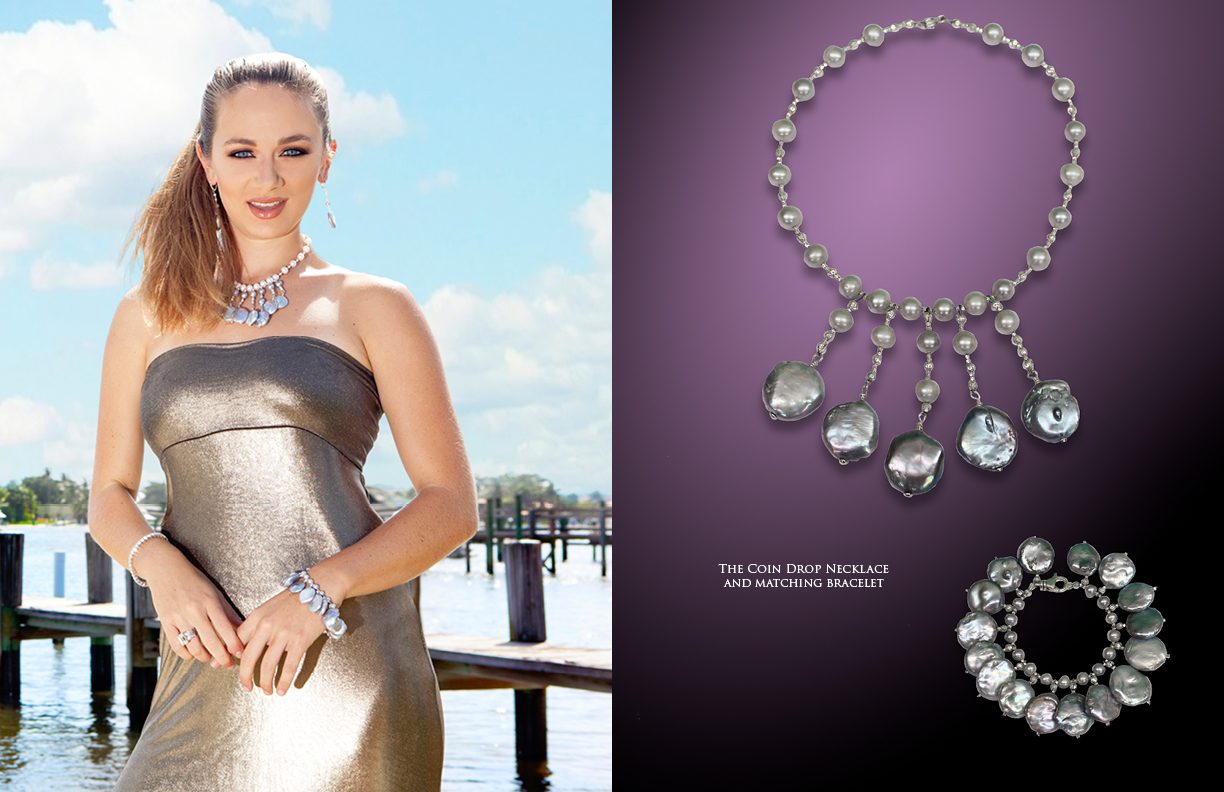 The Coin Drop Necklace and Matching Bracelet