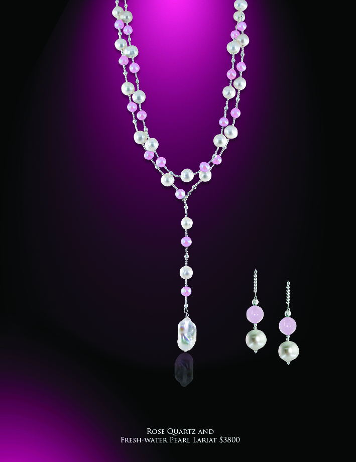 The Palm Beach Lariat in Rose Quartz
