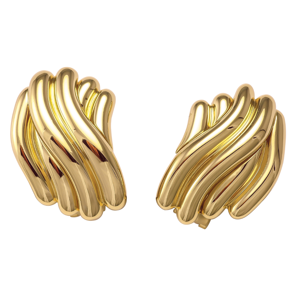 11662 Gold Wave Styled Earrings