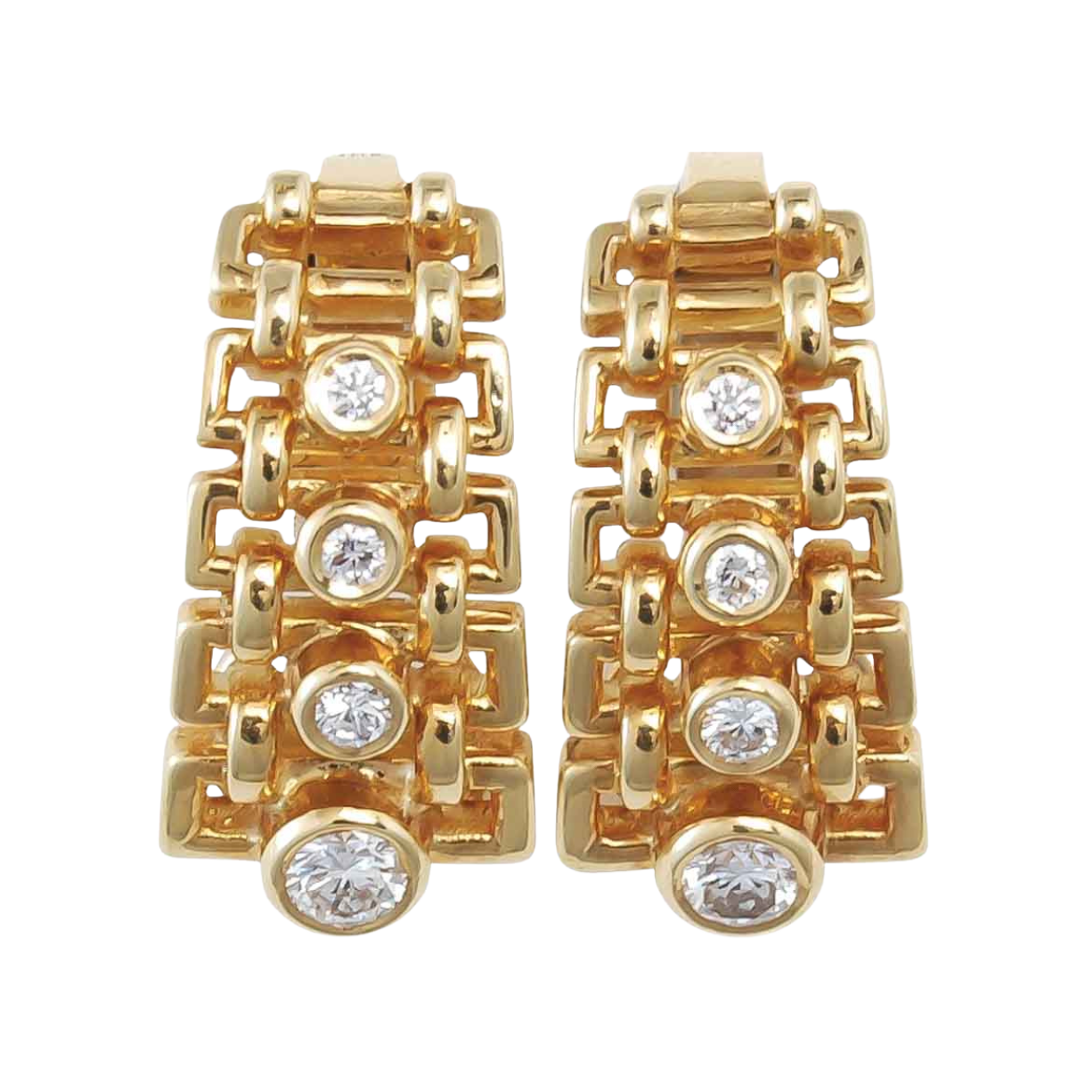 12198 Gold and Diamond Drop Earrings