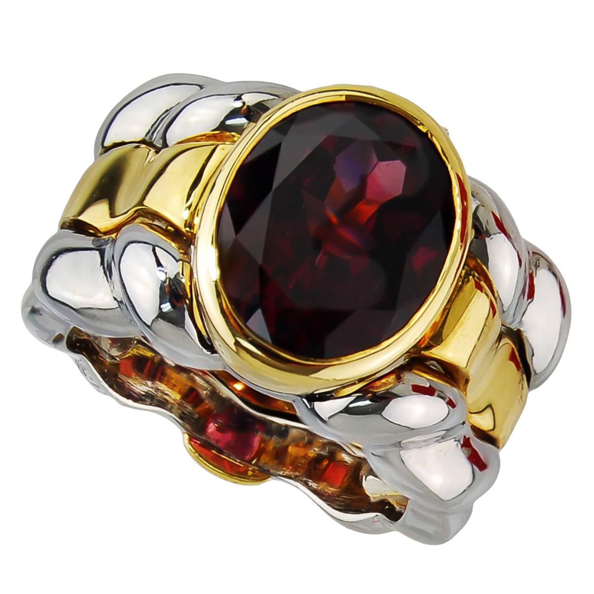 14743 Bezel Set Rhodolite Ring