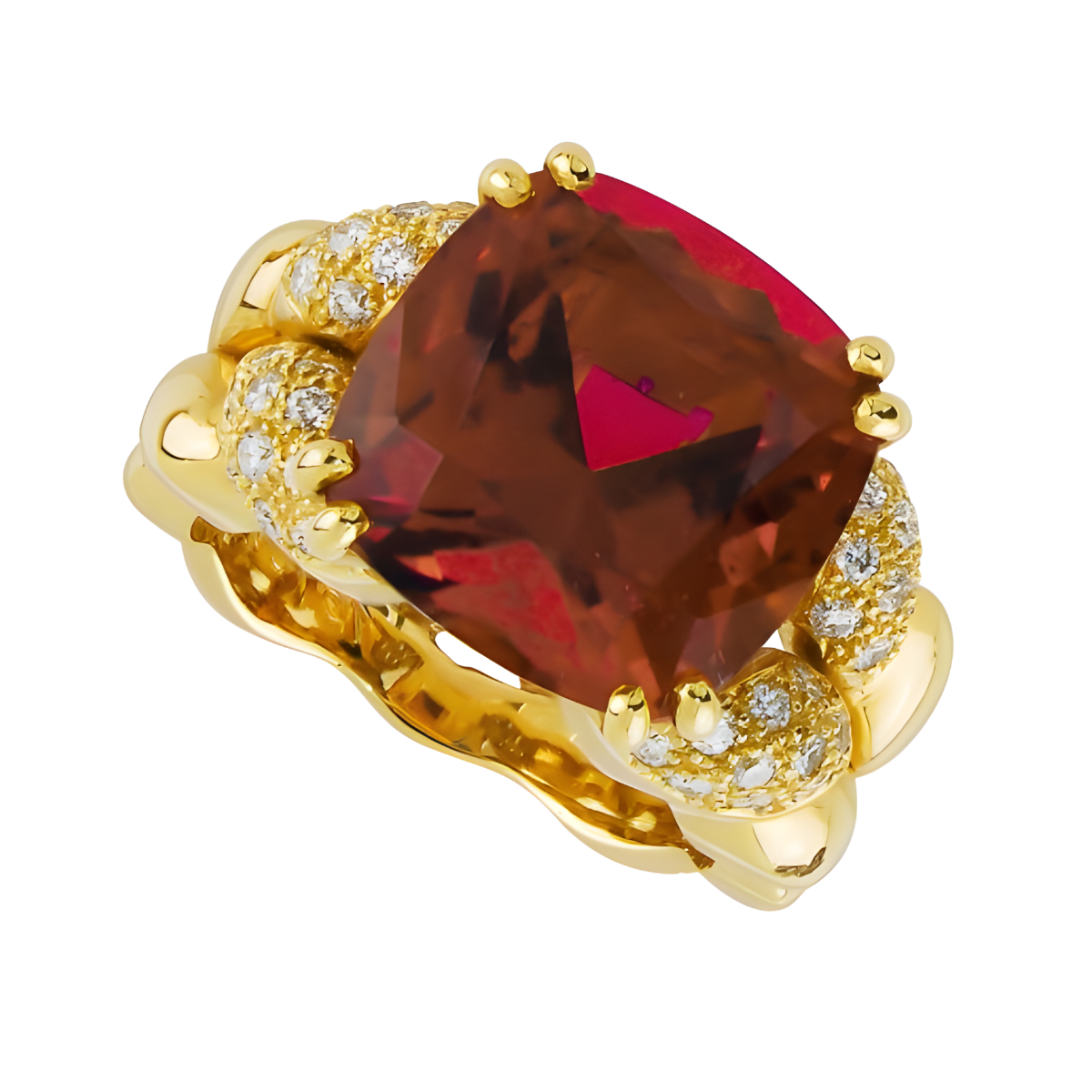 16780A Rubelite and Diamond Ring