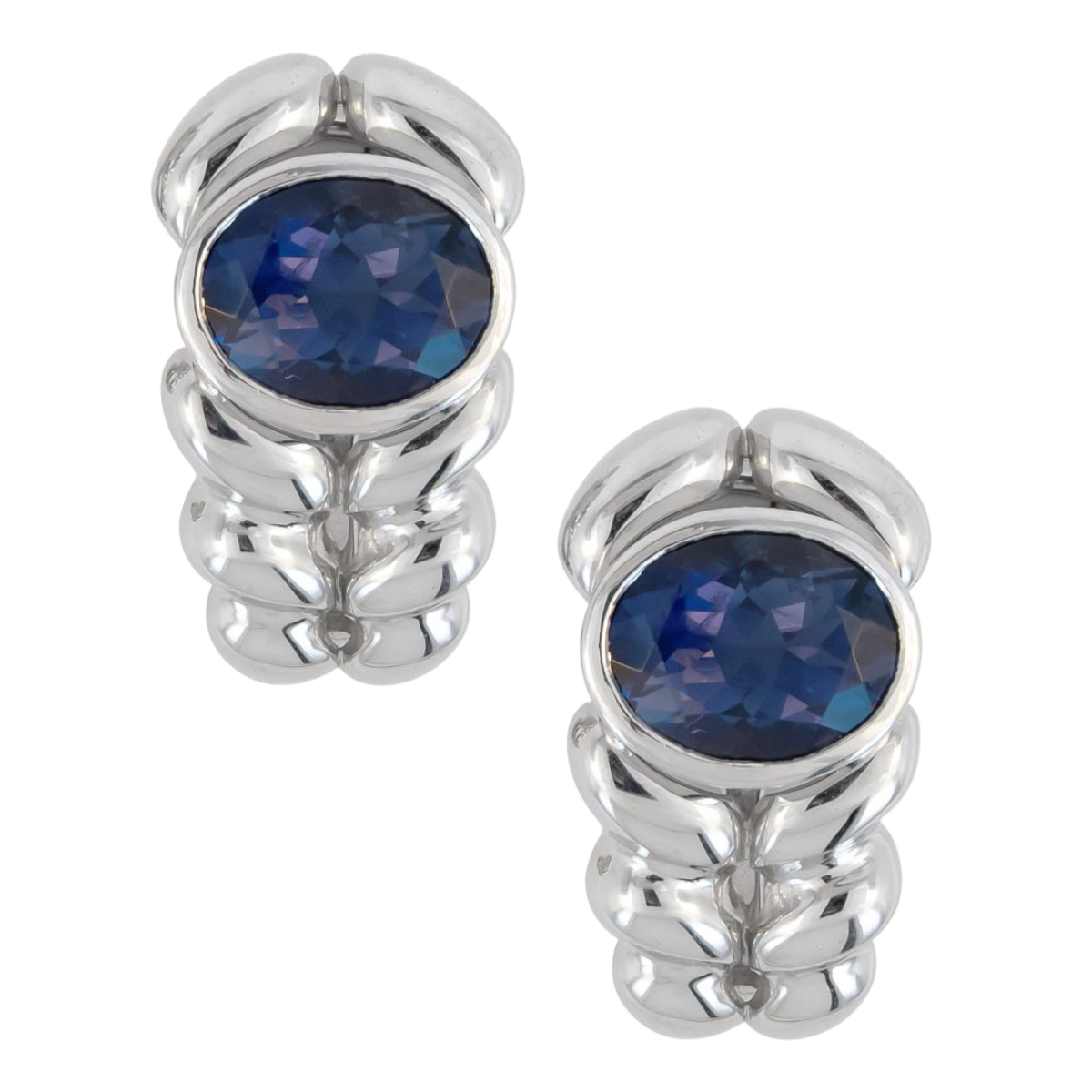 17124 Double Flowing Lines Lolite Earrings