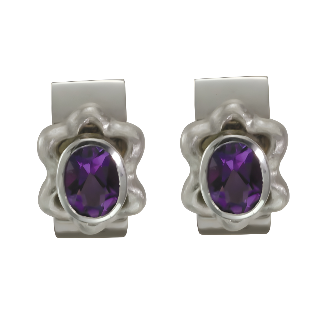 17126 Amethyst and White Gold Earrings