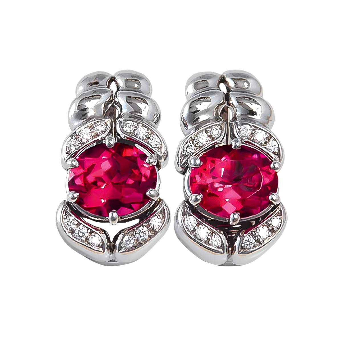 17925 Pink Tourmaline and Diamond Earrings