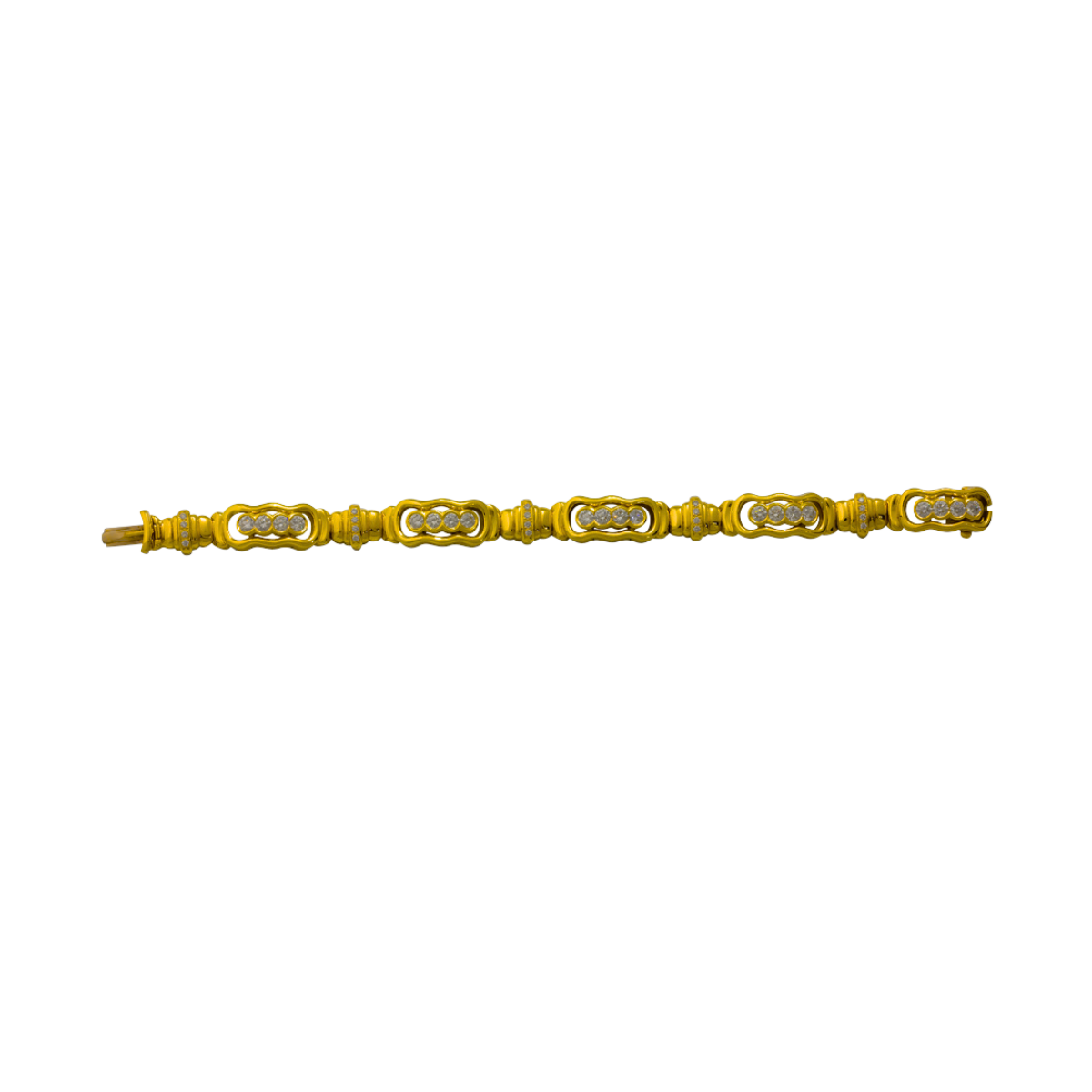 18201 Flowing Lines Gold and Diamond Bracelet