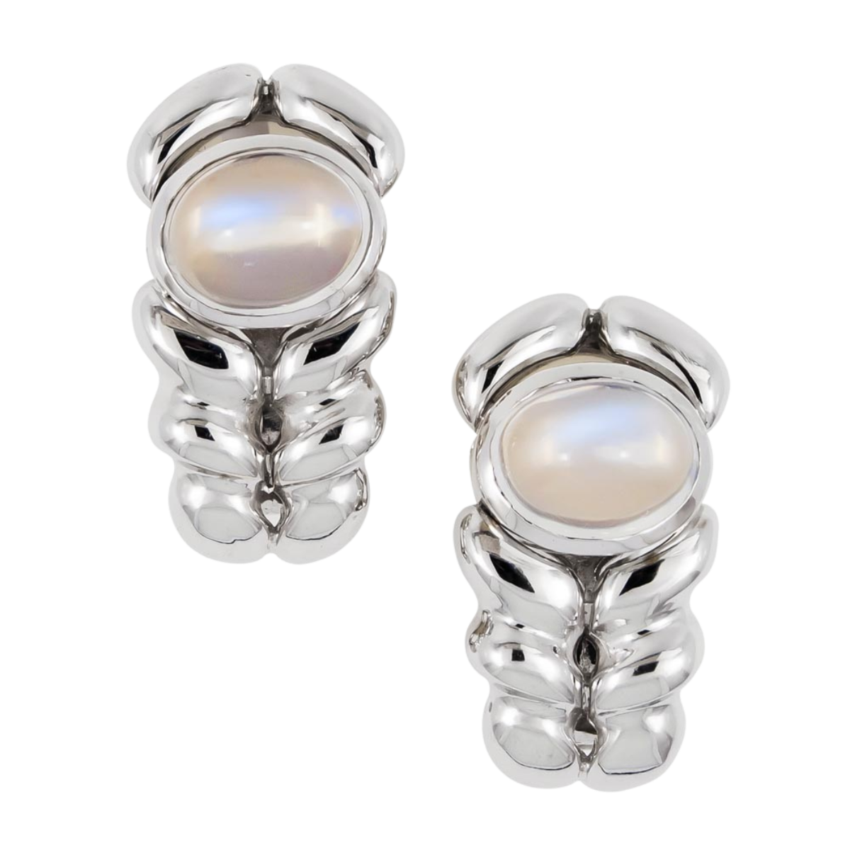 20934 Double Flowing Lines Moonstone Earrings