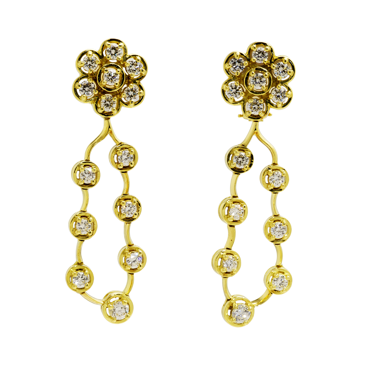 22067 Diamond Cluster Drop Earrings