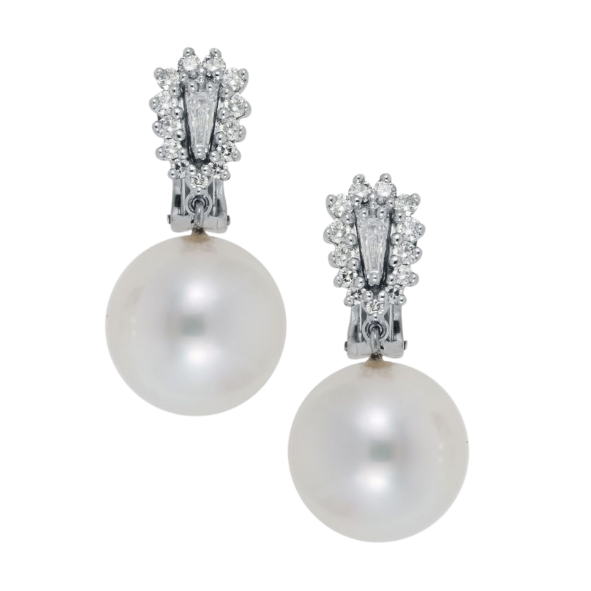 23283 Diamond and pearl earrings