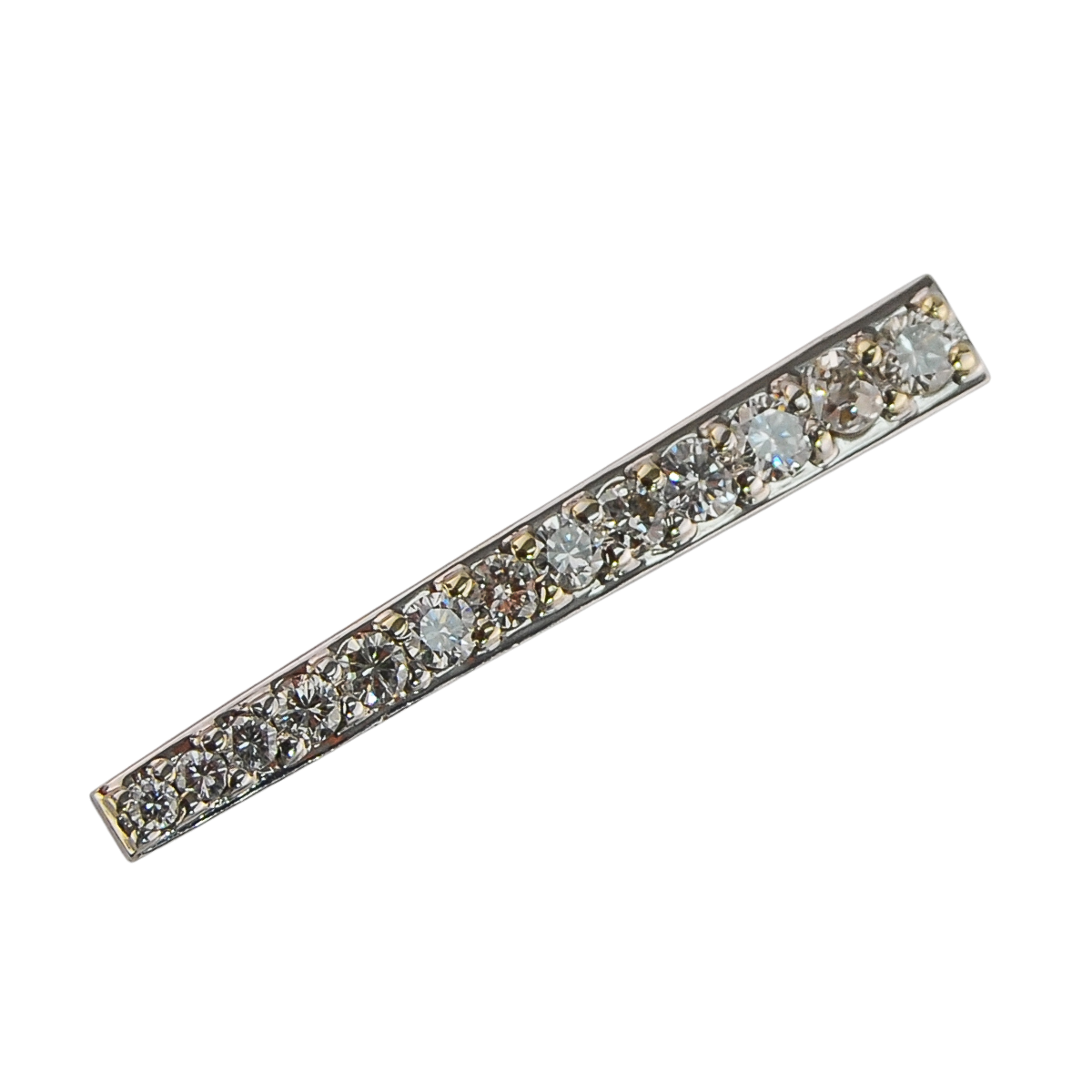 23310 Diamond Dager Pendant Designed and Handmade by Kaufmann de Suisse in 18k White Gold featuring 13 Round Brilliant Cut GSI1 Quality Diamonds weighing a total of 0.78cts