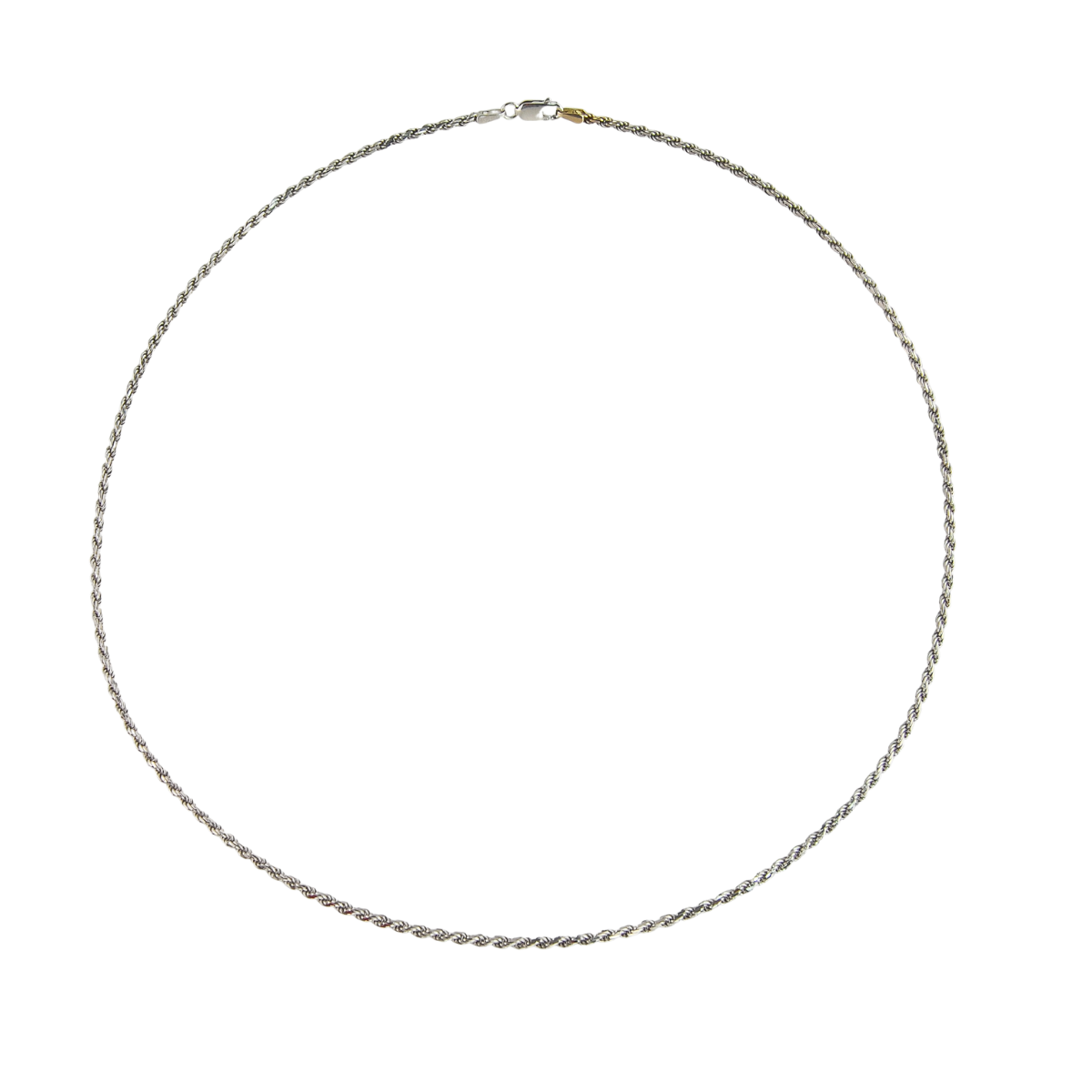 23338 14kt White Gold 17 Inch Long Rope Chain