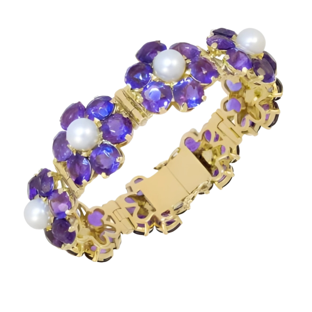 23372 Amethyst and Cultured Pearl Bracelet