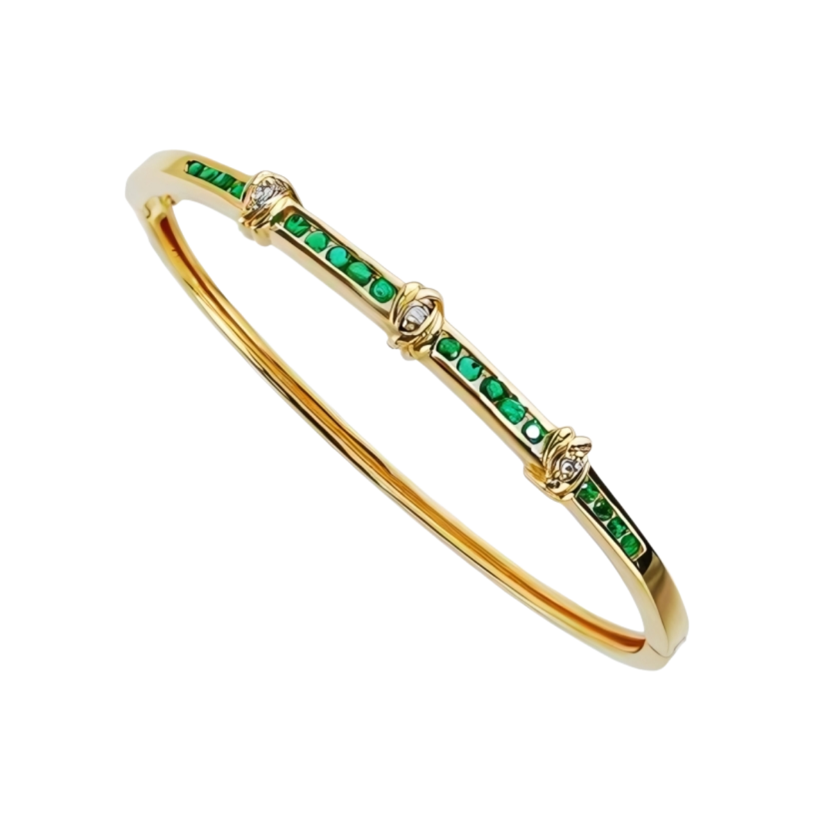 23451 Emerald and Diamond Bangle Bracelet