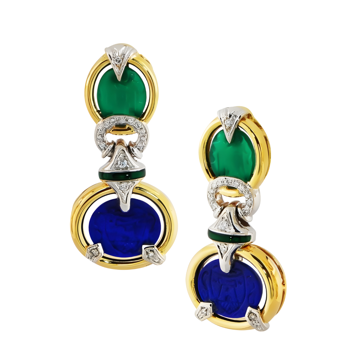23455 Lapis Lazulie and Agate Earrings