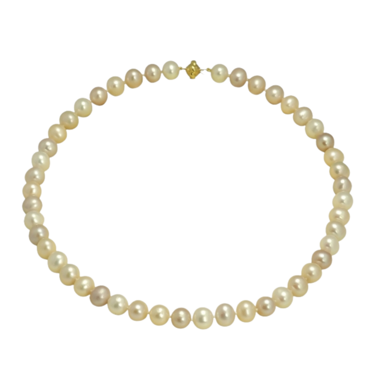 23709 18 Inch Round South Sea Pearl Strand Necklace featuring 31 Round South Sea Pearls with Rose Overtone measuring from 13 to 15.8mm with an 18kt White Gold Tongue in Ball Clasp