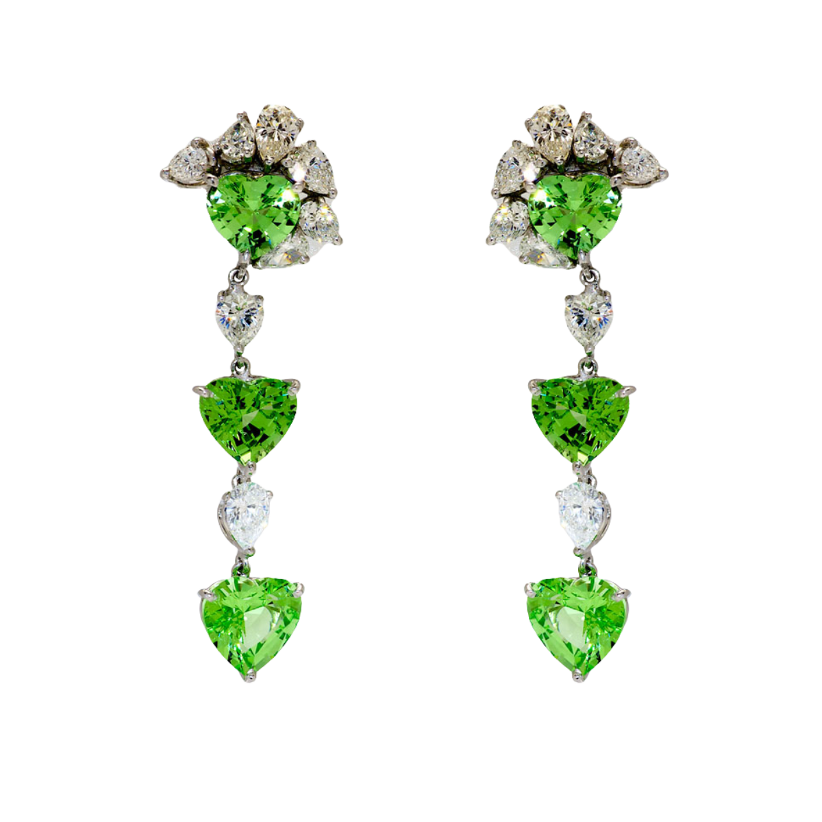 31414 Tsavorite and Diamond Dangle Earrings