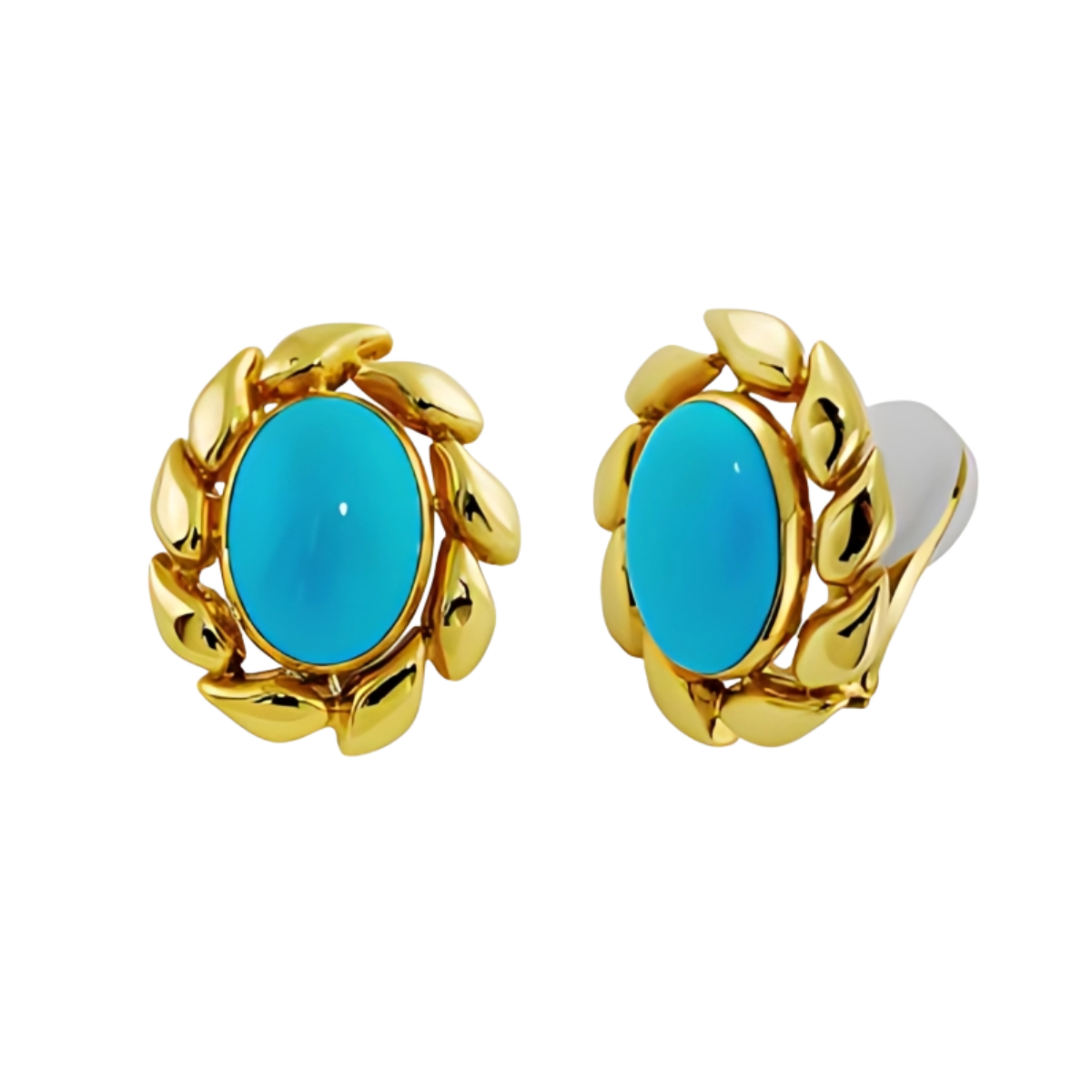 32197 Turquoise and Gold Earrings