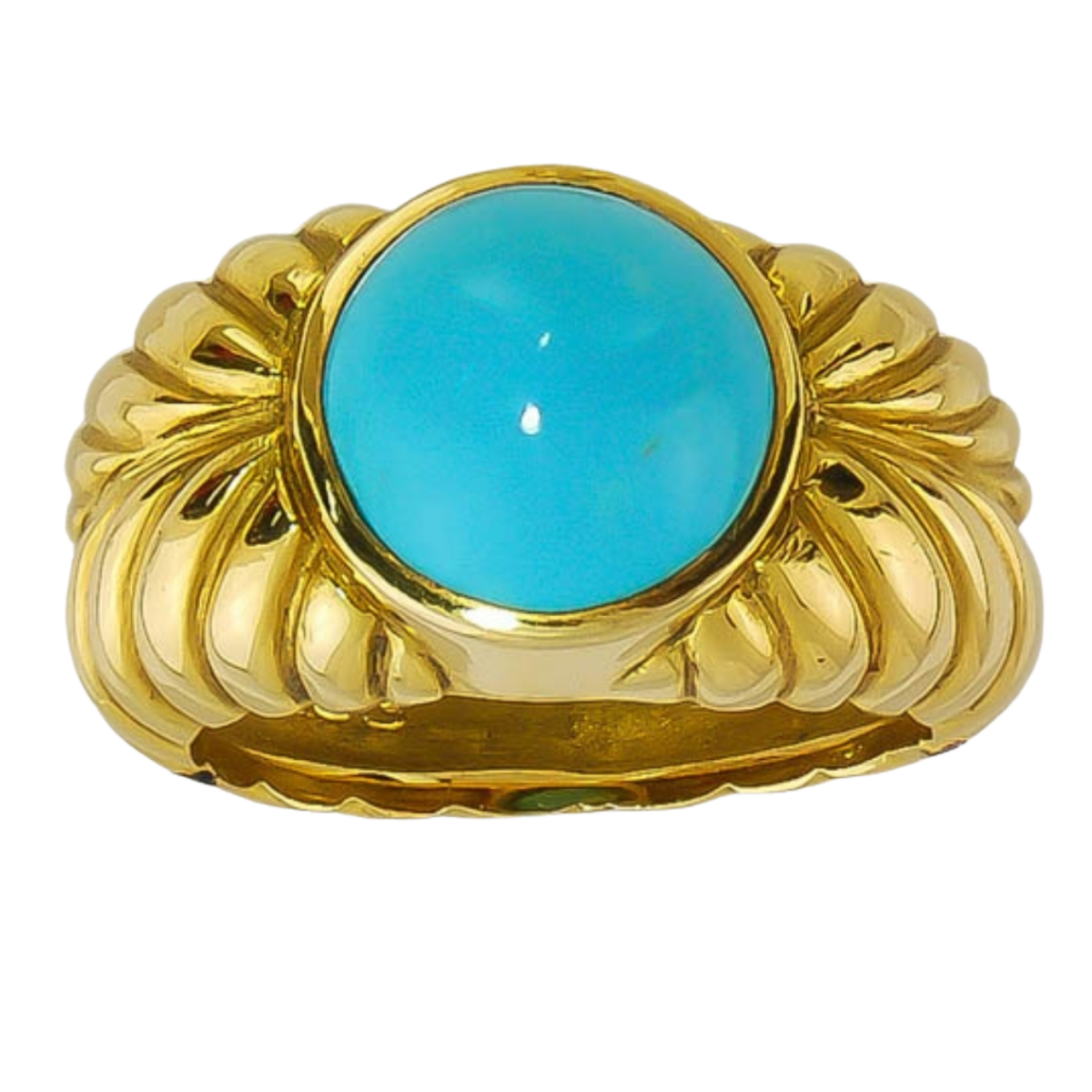 6653 Bezel Set Turquoise Ring